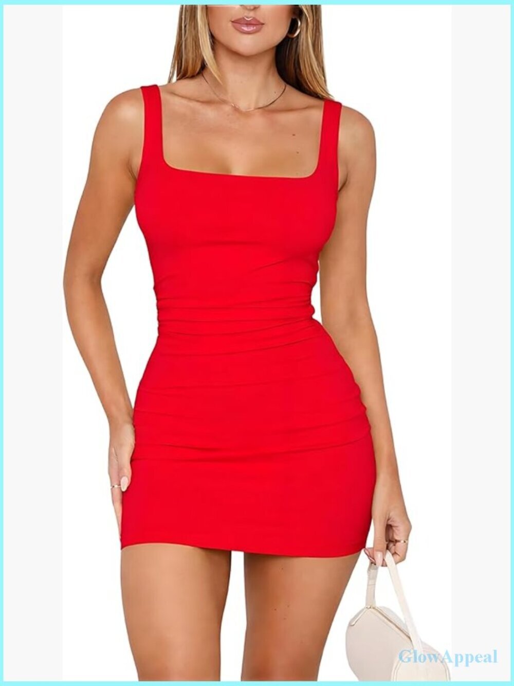 Square Neck Tank Mini Dress Bodycon Sleeveless Party Club Dress